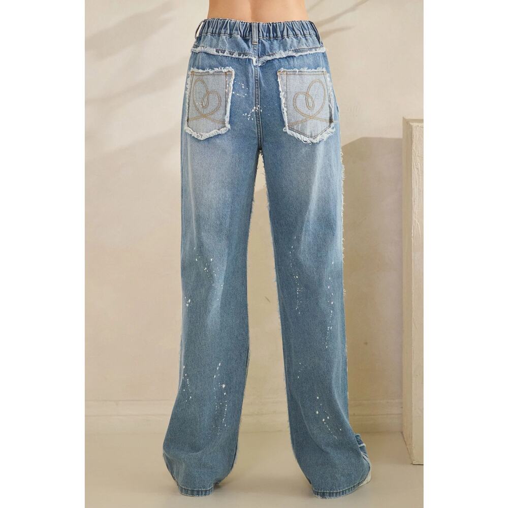 "Fierce Love" Leopard Heart Cut Out Jeans - Picture 5 of 5